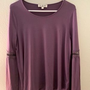 Pink Rose Bell-Sleeve Blouse